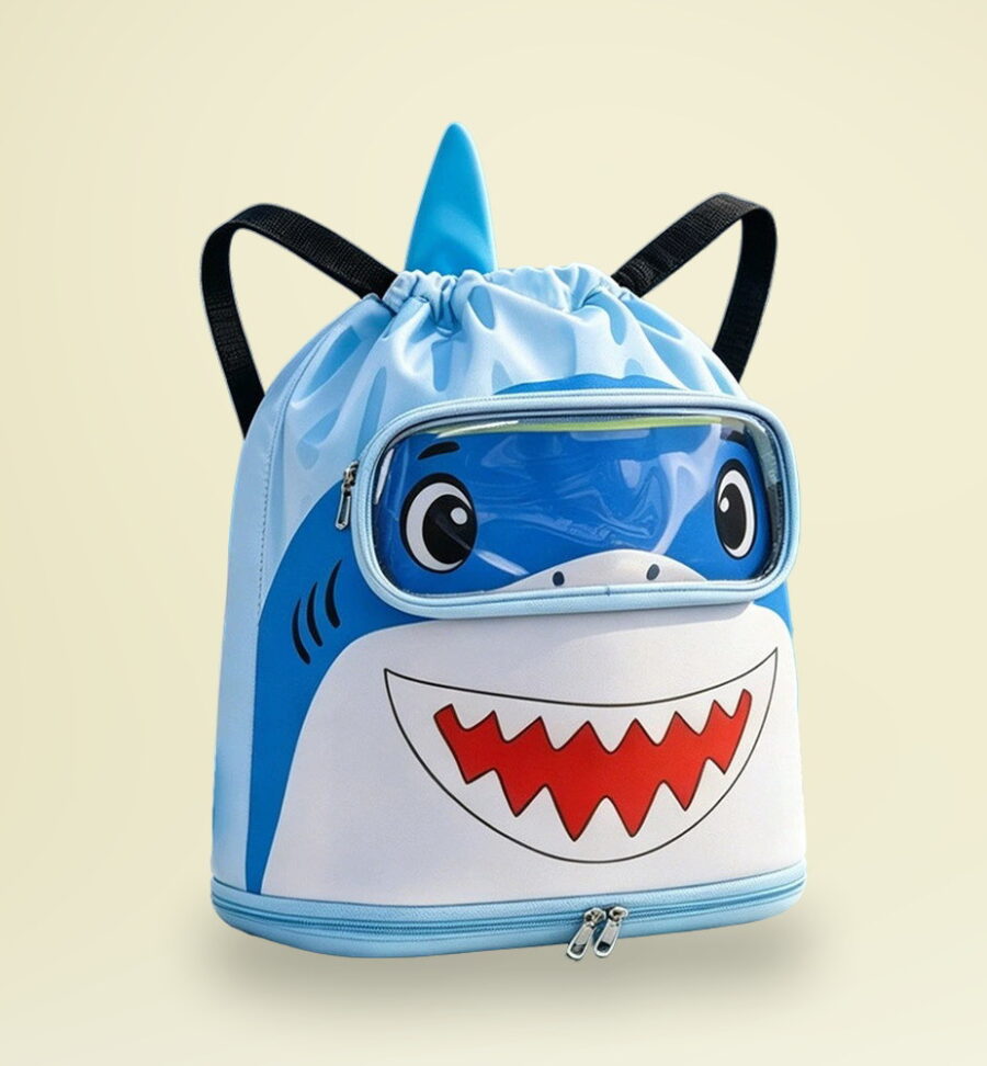 Kids Shark Swim Bag – Waterproof Swimming Backpack with Wet & Dry Compartments